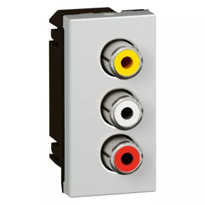 Legrand Program Mosaic priză 3xRCA 1 m aluminiu - 79254