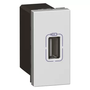   Priză de încărcare USB LeGrand Program Mosaic, 750 mA, 1 modul, aluminiu - 79391
