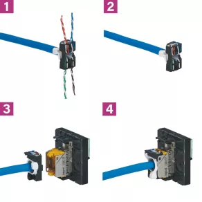   Legrand Program Mosaic LCS2 Priză RJ45 Cat.6A STP 2 mod aluminiu - 79476