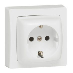 Priză Legrand Oteo 2P+F cu ramă, 16 A, albă - 86029