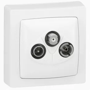   Priză terminală Legrand Oteo TV-RD-SAT cu ramă, albă - 86042