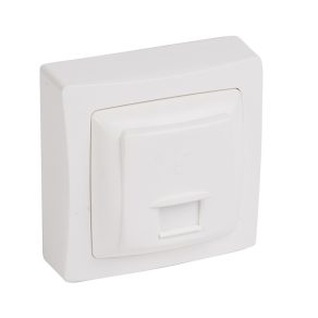 Priză telefonică Legrand Oteo RJ11 cu ramă, albă - 86043