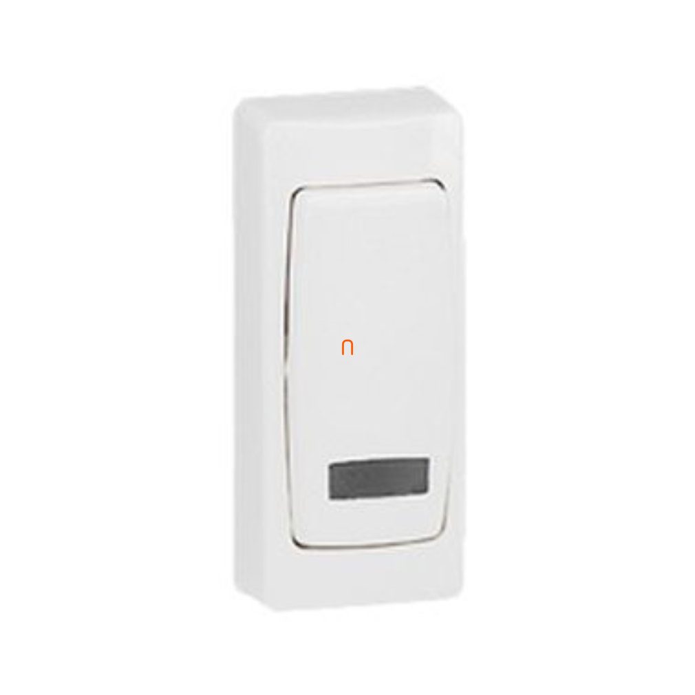 Legrand Oteo 106 (101) comutator îngust și întrerupător unipolar cu buton cu indicator luminos, fără glimmer, pentru montare pe perete, cu ramă 086087