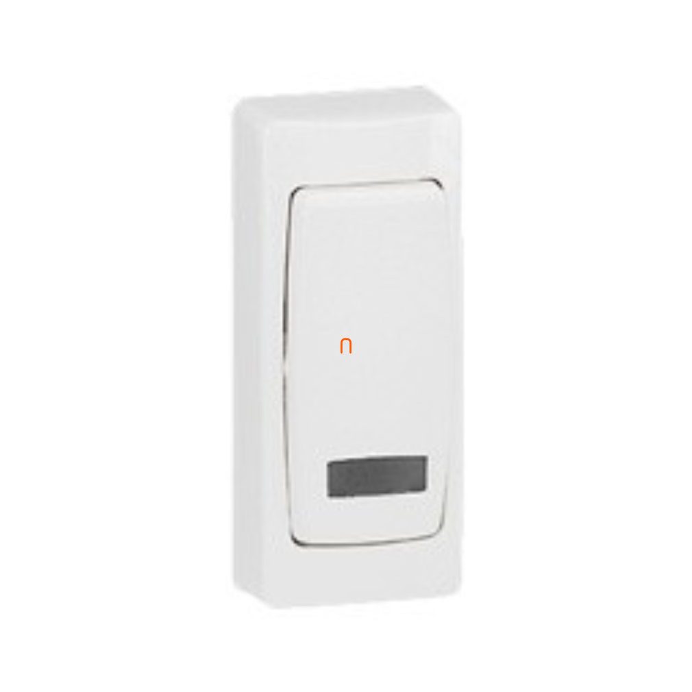 Legrand Oteo N101 buton cu un singur pol, cu indicator luminos, fără glimmer, pentru montare pe perete, cu ramă 086088