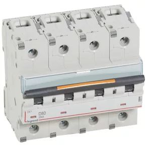   Întrerupător automat miniatural Legrand DX3 25 kA 4P 400 V~ D80 - 409853