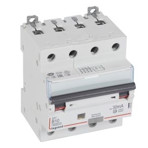   Întrerupător combinat Legrand DX3 4P B10 6000A / 10kA 30mA Tip A - 411223