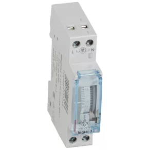  Comutator cu program săptămânal Legrand MicroRex QW11 cu rezervă operațională, panou frontal vertical - 412794