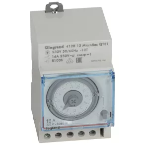   Comutator program zilnic Legrand MicroRex QT31 cu rezervă de funcționare, placă frontală orizontală - 412813