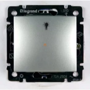   Buton Legrand Valena N101 cu indicator luminos, aluminiu - 770112