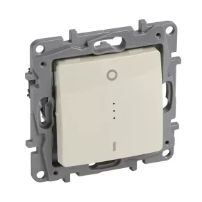   Întrerupător bipolar Legrand Niloé cu indicator luminos, cu cui, bej - 664618