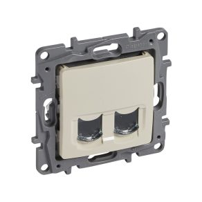   Priză Legrand Niloé 2xRJ45 Cat6 UTP fără cuie, bej - 664874