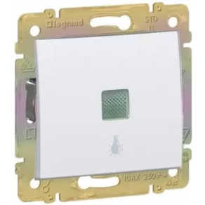Buton Legrand Valena N101 cu indicator luminos, alb - 774413