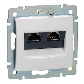 Priză Legrand Valena 2xRJ45 Cat6A STP, albă - 770073