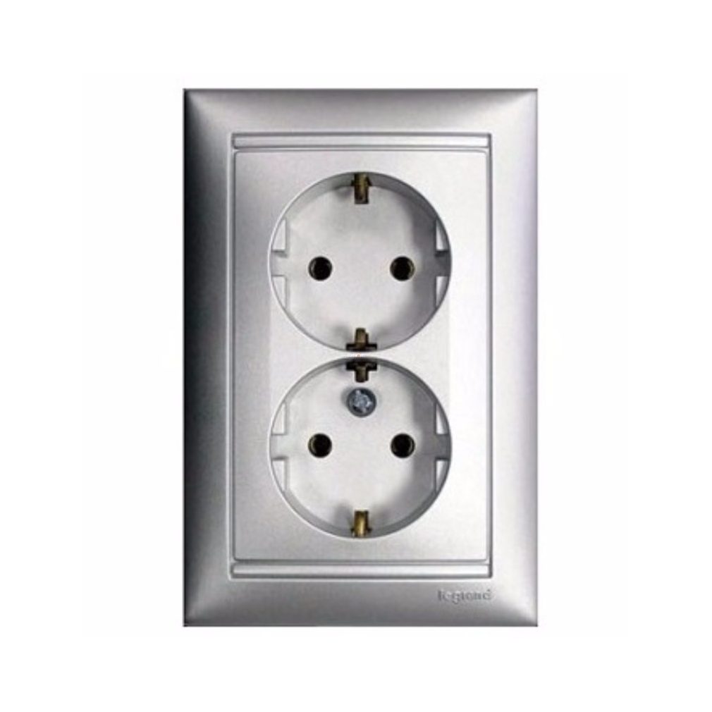 Legrand Valena 2x2P+F priză din aluminiu (770100)
