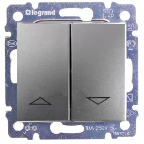   Întrerupător pentru rulouri Legrand Valena, aluminiu - 770104