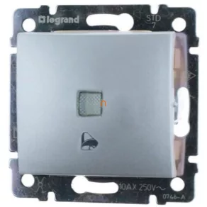   Buton unipolar Legrand Valena cu indicator luminos, aluminiu - 770115
