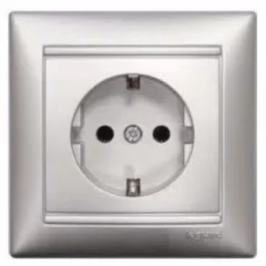 Priză Legrand Valena 2P+F monobloc din aluminiu - 770123