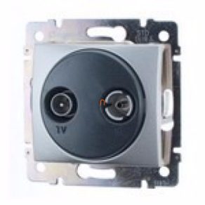   Priză Legrand Valena TV-RD, tip traversant, aluminiu - 770134