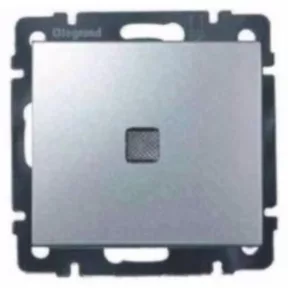   Întrerupător pentru candelabru Legrand Valena cu indicator luminos, aluminiu - 770145