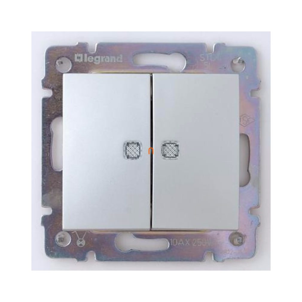 Legrand Valena 106+6 comutator dublu cu indicator luminos din aluminiu (770212)