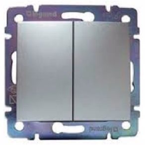 Buton cu contact dublu Legrand Valena, aluminiu - 770218