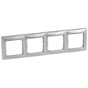   Legrand Valena aluminiu/argintiu, cadru orizontal cu 4 locuri - 770354