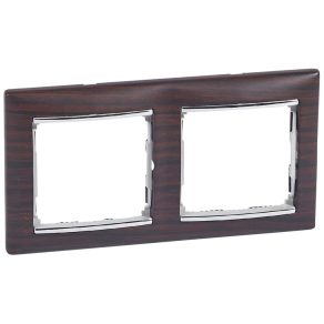   Legrand Valena decor wenge / argintiu, cadru orizontal cu 2 locuri - 770372