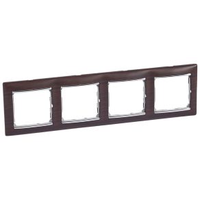   Legrand Valena decor wenge / argintiu, cadru orizontal cu 4 locuri - 770374