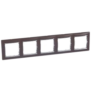   Legrand Valena decor wenge / argintiu, cadru orizontal cu 5 prize - 770375