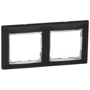   Legrand Valena negru/argintiu, cadru orizontal cu 2 locuri - 770392
