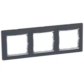   Legrand Valena negru/argintiu, cadru orizontal cu 3 locuri - 770393