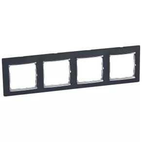   Legrand Valena negru/argintiu, cadru orizontal cu 4 locuri - 770394