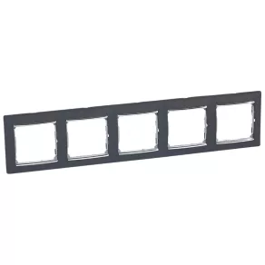   Legrand Valena negru/argintiu, cadru orizontal cu 5 locuri - 770395