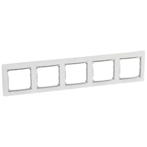   Legrand Valena alb/argintiu, cadru orizontal cu 5 locuri - 770495