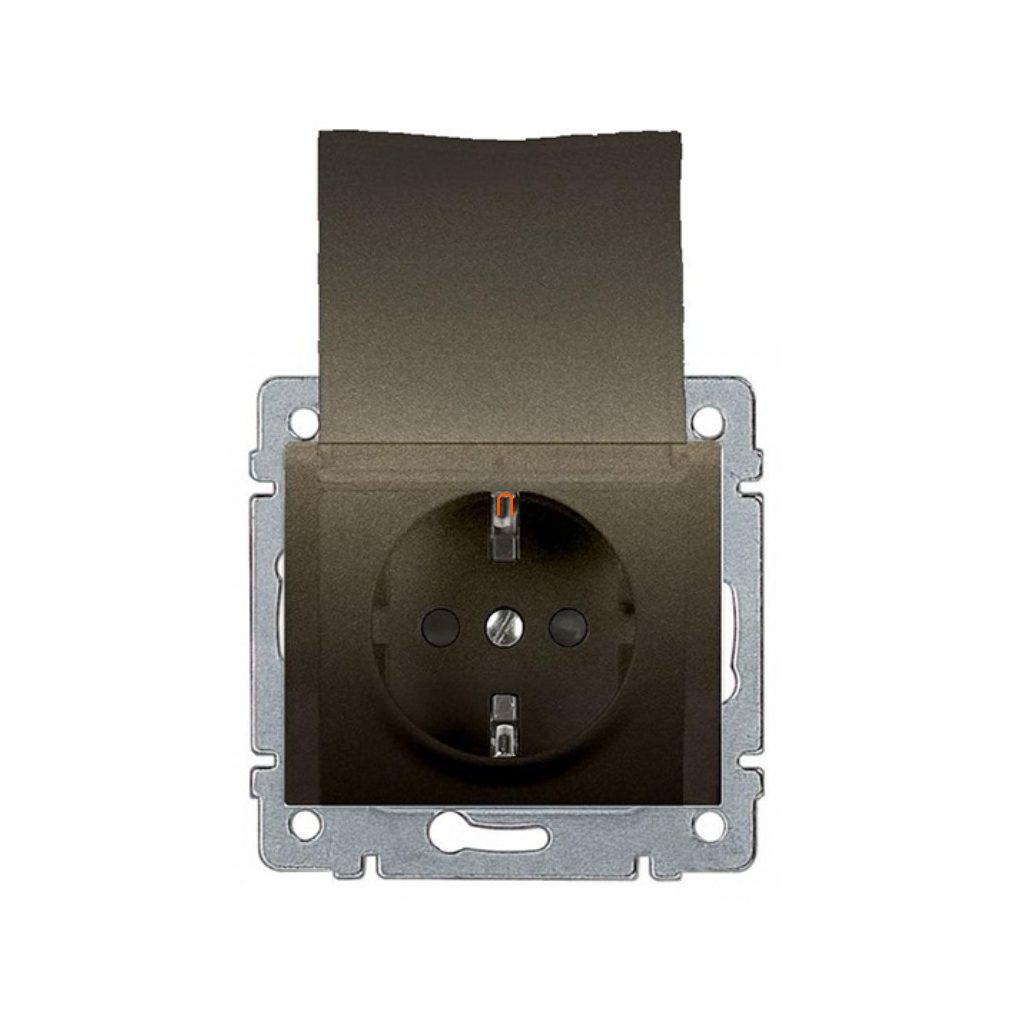 Legrand Galea 2P+F priză (GYV) cu grilaj de siguranță, capac rabatabil, bronz închis 771264