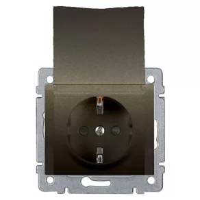   Legrand 771264 Galea Life 2P+F priză cu obturator de siguranță, capac cu fixare rapidă, bronz închis