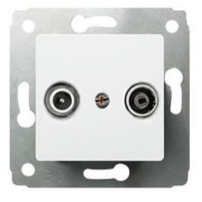   Priză TV-RD Legrand Cariva 773634 albă, 14dB, fără cadru de trecere - 773634