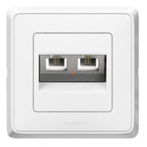   Priză telefonică Legrand Cariva albă 2xRJ11 fără ramă - 773639