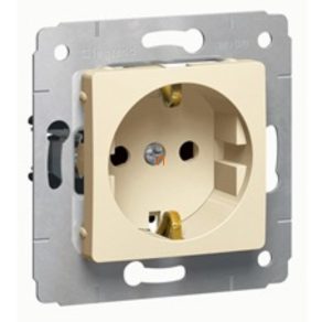   Priză Legrand Cariva bej 2P+F cu protecție pentru copii (fără ramă) - 773721