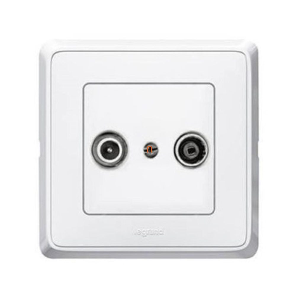 Legrand Cariva 773832 priză TV-RD albă, 1dB, cu ramă de închidere