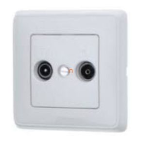   Priză TV-RD Legrand Cariva 773834 albă, 14dB, cu cadru de trecere - 773834