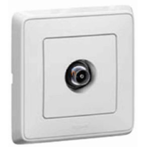   Priză TV Legrand Cariva 773880 albă, 14dB, cu cadru de trecere - 773880