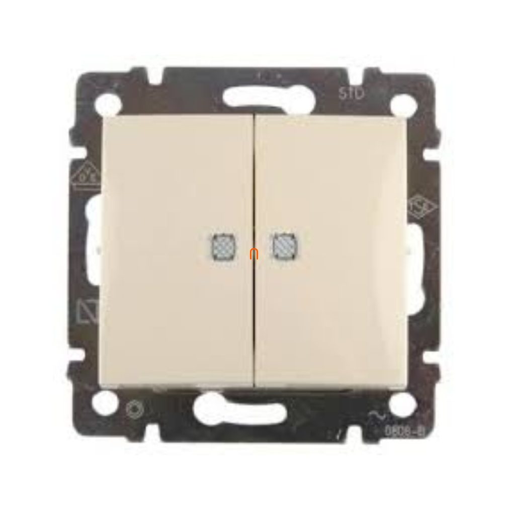 Legrand Valena 105 EF comutator pentru candelabru cu două lumini de control, culoare fildeș (774113)