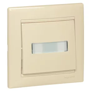   Buton Legrand Valena unipolar cu suport pentru etichetă, indicator luminos, 12 V, culoare ivoriu - 774117