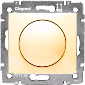   Comutator rotativ cu buton Legrand Valena 40-400 W (incandescent și halogen), culoare fildeș - 774161