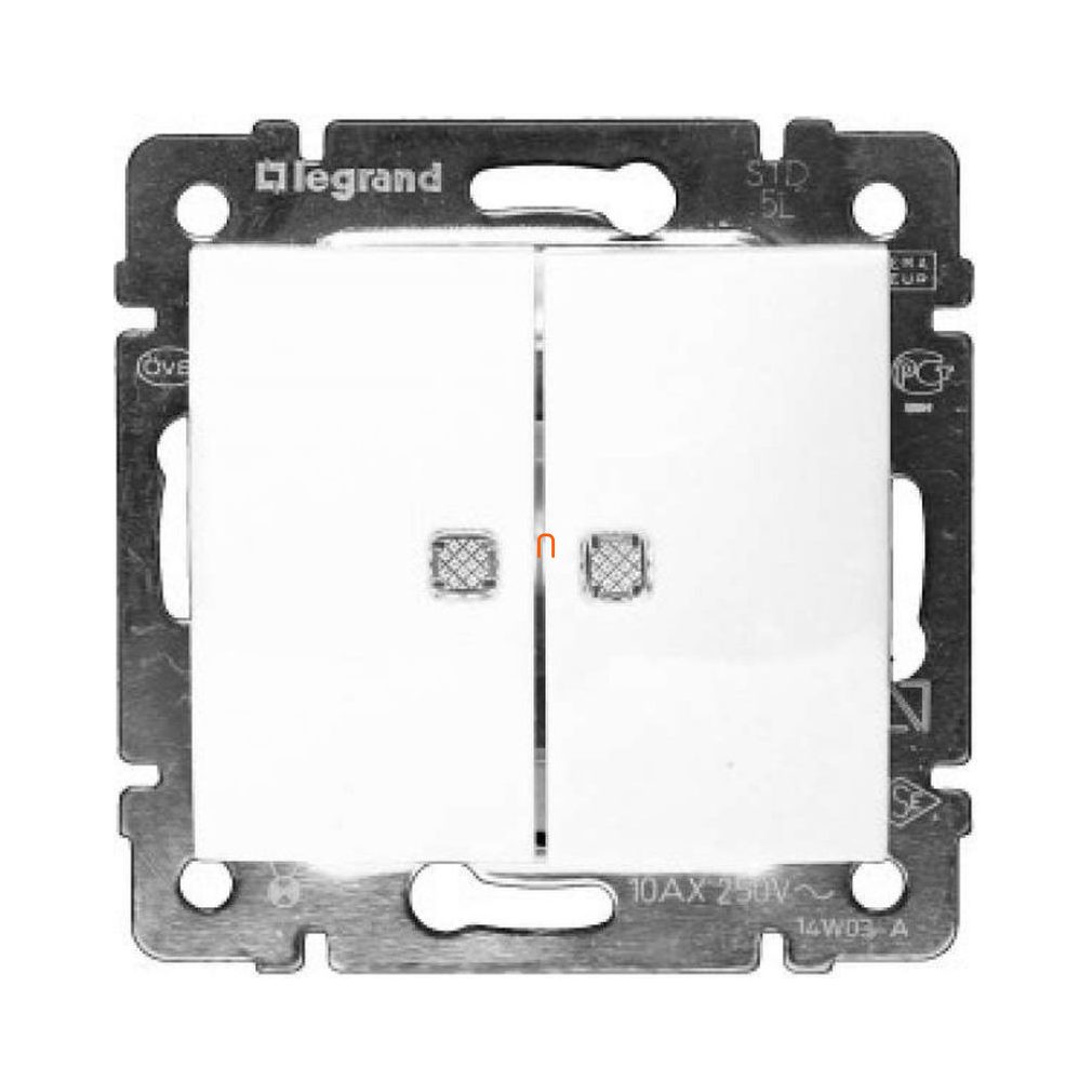 Legrand Valena 106+6 JF comutator dublu cu indicator luminos alb (774212)