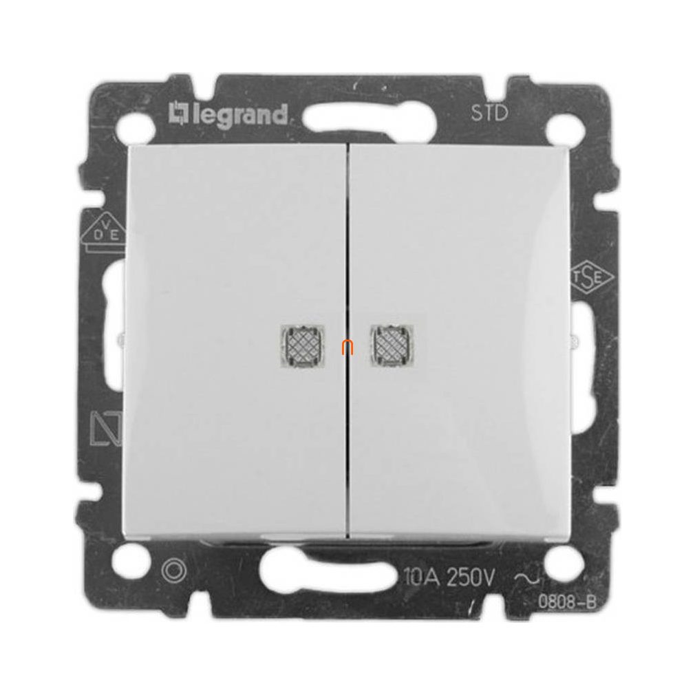 Legrand Valena 105EF comutator pentru lustră cu două lumini de control, alb (774213)