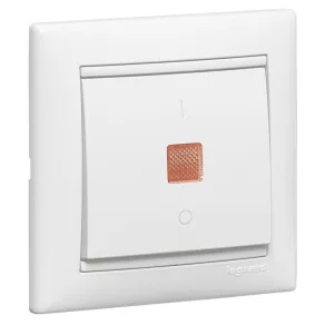   Întrerupător bipolar Legrand Valena cu indicator luminos 16A, alb - 774214