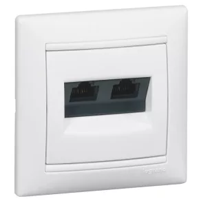   Priză Legrand Valena 2xRJ45 LCS2 Cat5e UTP cu clemă, albă - 774231