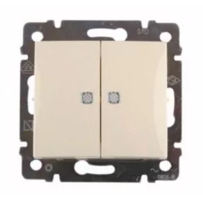   Întrerupător pentru candelabru Legrand Valena cu indicator luminos, culoare ivoriu - 774328
